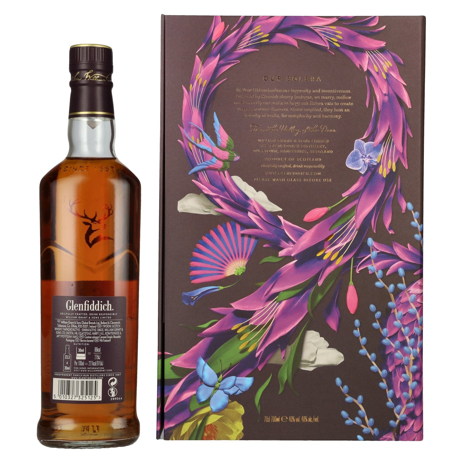 Glenfiddich 15 OUR SOLERA Single Malt Scotch Whisky 40% Vol. 0,7l in Geschenkbox mit 2 Gläsern