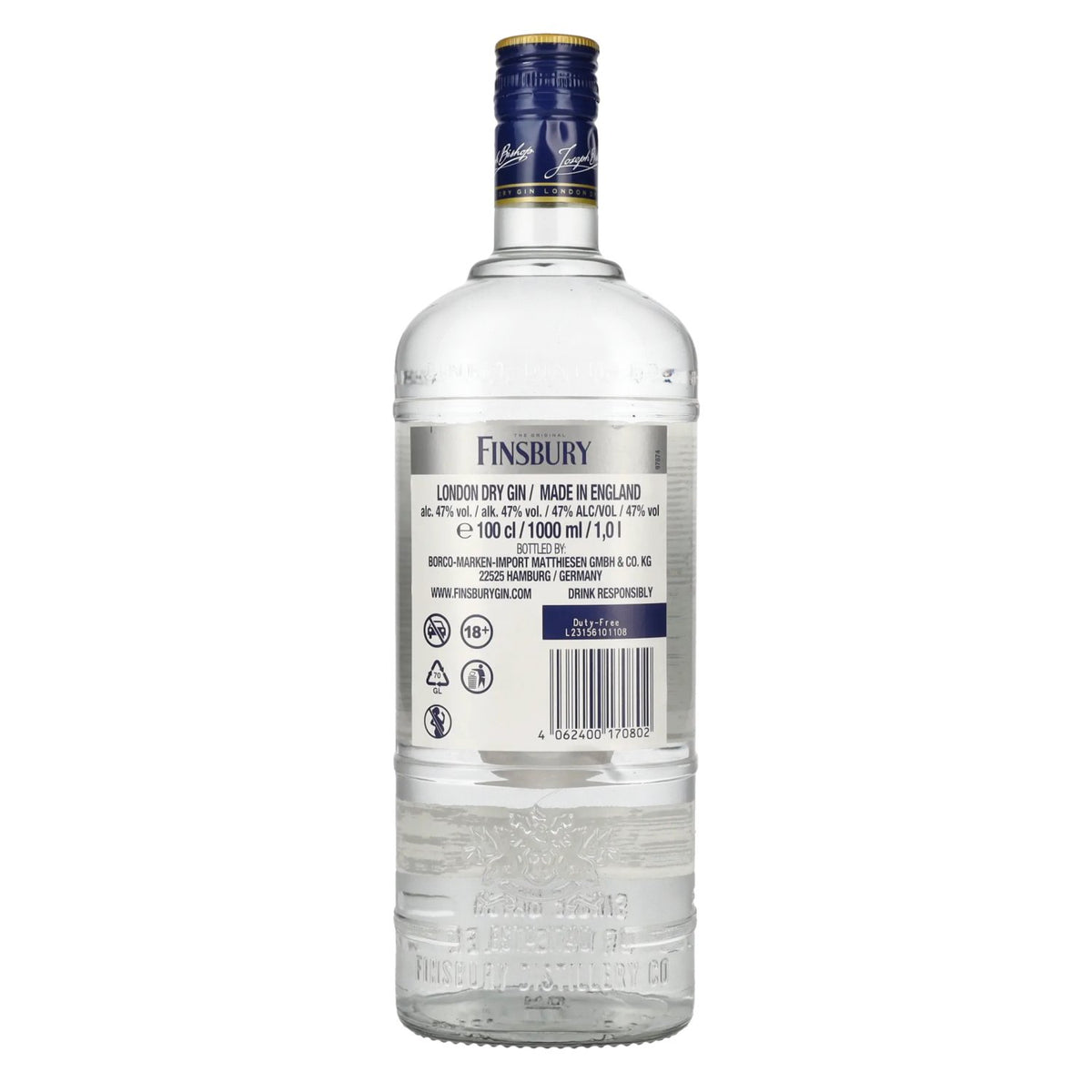 Finsbury 47 London Dry Gin Édition Platinum 47 % vol. 1 l