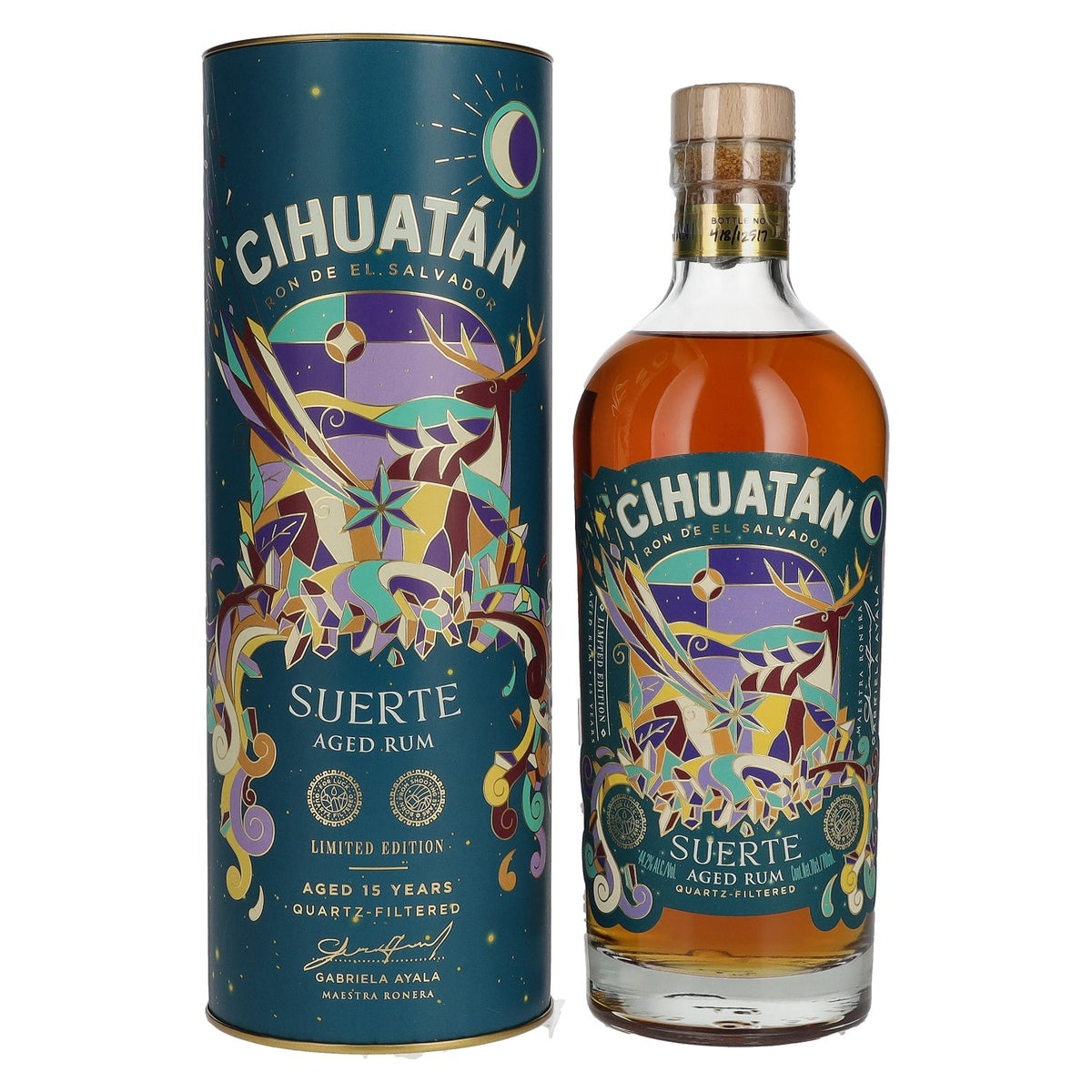 Rhum Cihuatán SUERTE El Salvador, édition limitée 2023, 44,2 % vol., 0,7 l, dans un coffret cadeau