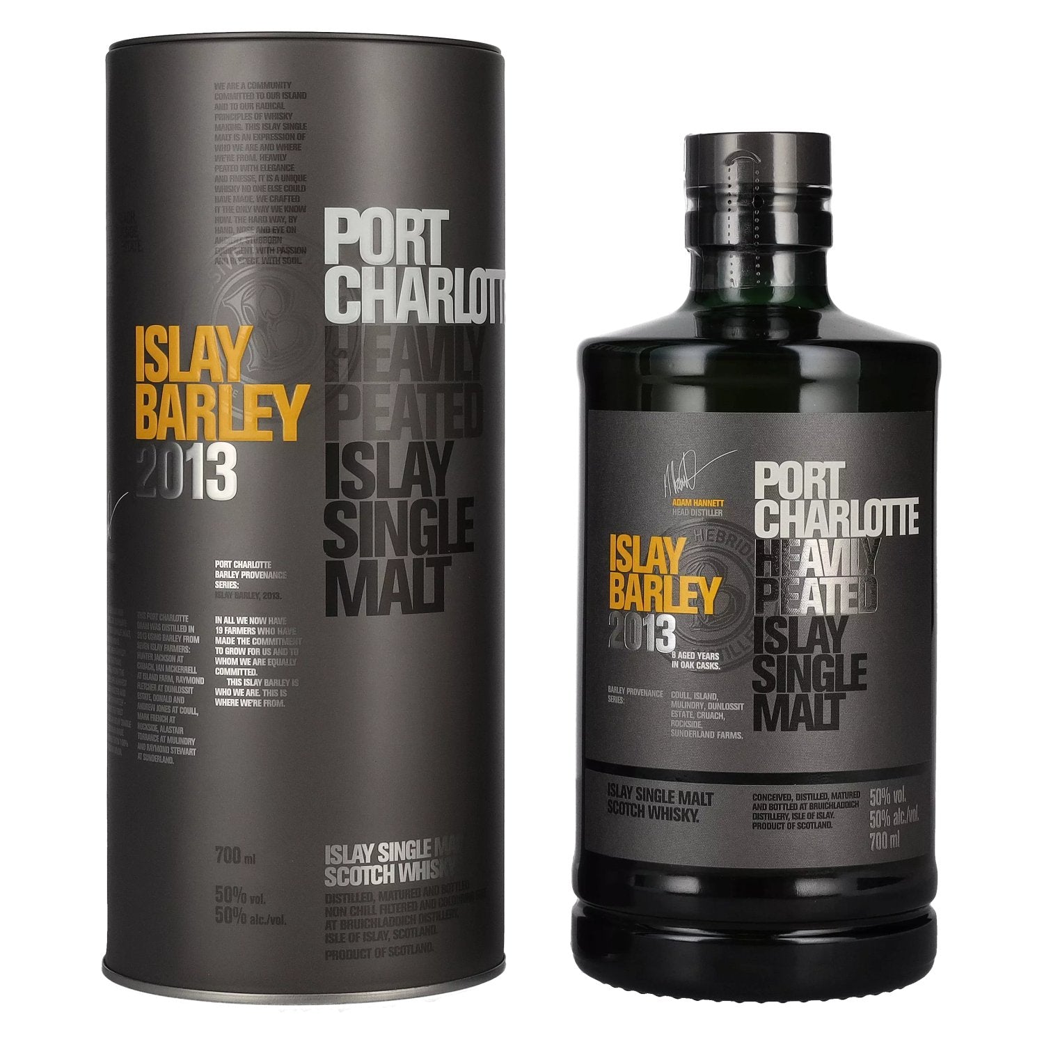 Port Charlotte ISLAY BARLEY Heavily Peated Islay Single Malt 2013 50% Vol. 0,7l en Tinbox
