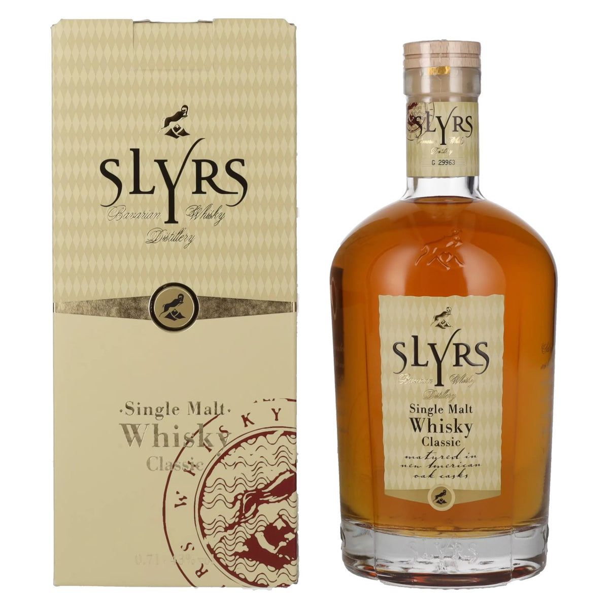 Whisky single malt bavarois Slyrs CLASSIC, 43 % vol., 0,7 l, dans un coffret cadeau