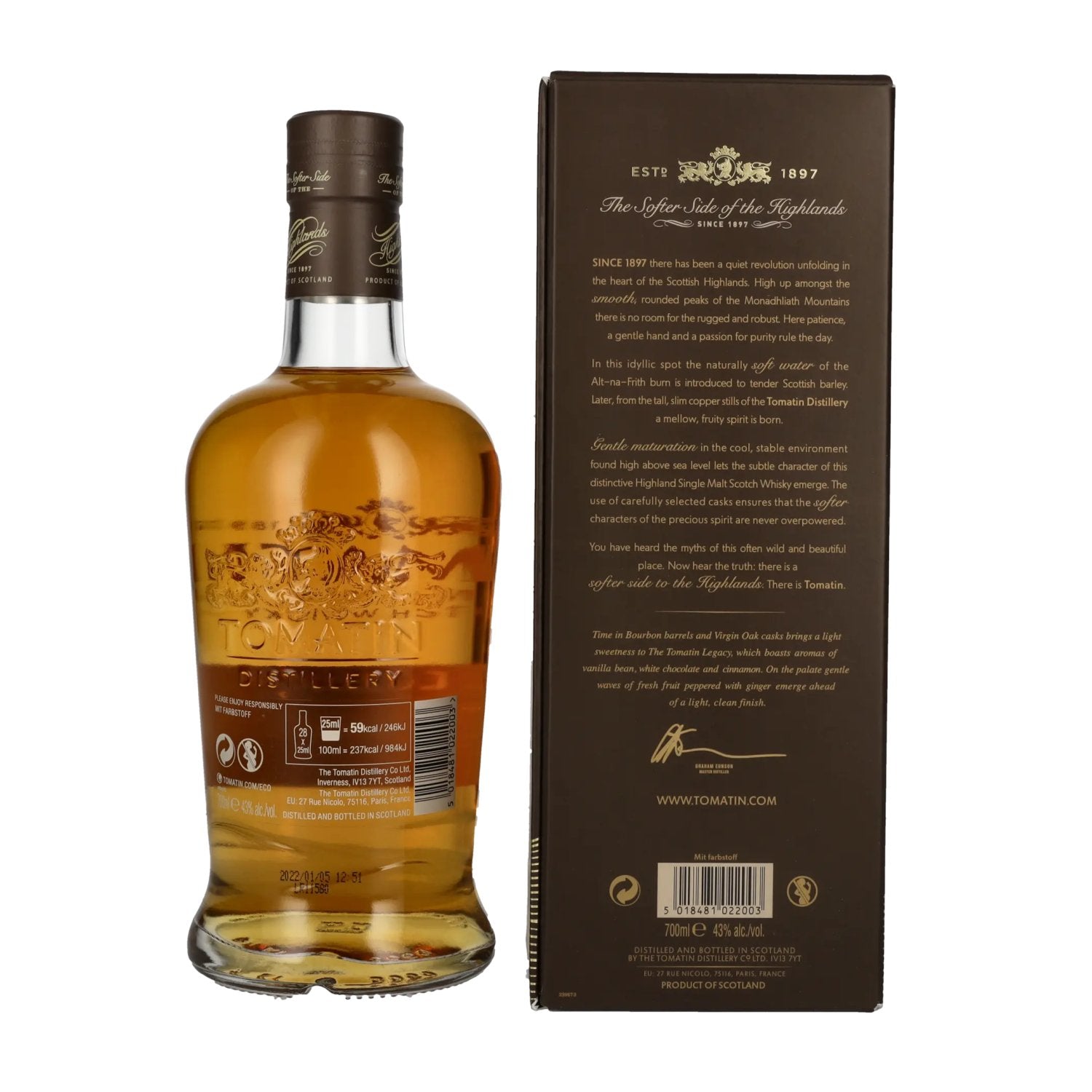 Tomatin Legacy Highland Single Malt Scotch Whisky 43% Vol. 0,7l in Geschenkbox