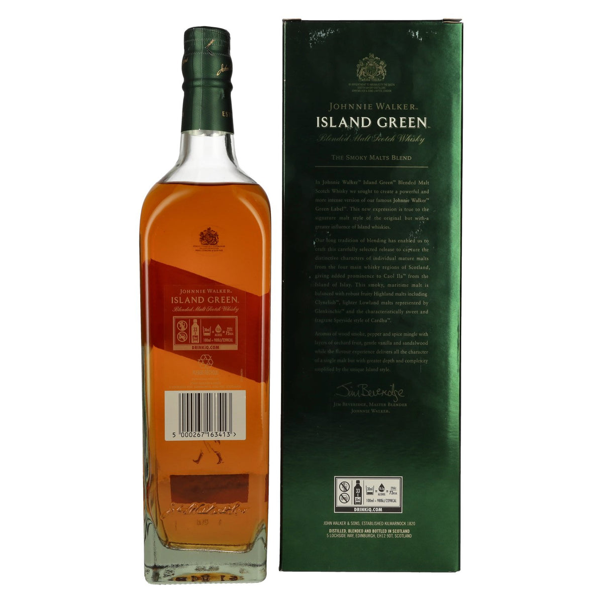 Johnnie Walker ISLAND GREEN Blended Malt Scotch Whisky Select Release 43% Vol. 1l in Geschenkbox