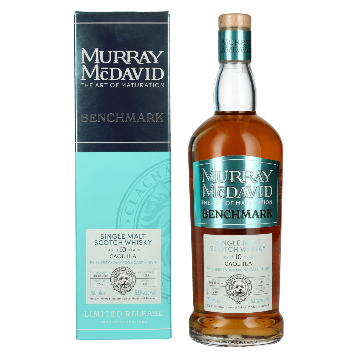 Murray McDavid BENCHMARK 10 Years Old Caol Ila PX Sherry &amp; Amarone Cask Finish 2014 53,1% Vol. 0,7l in gift box