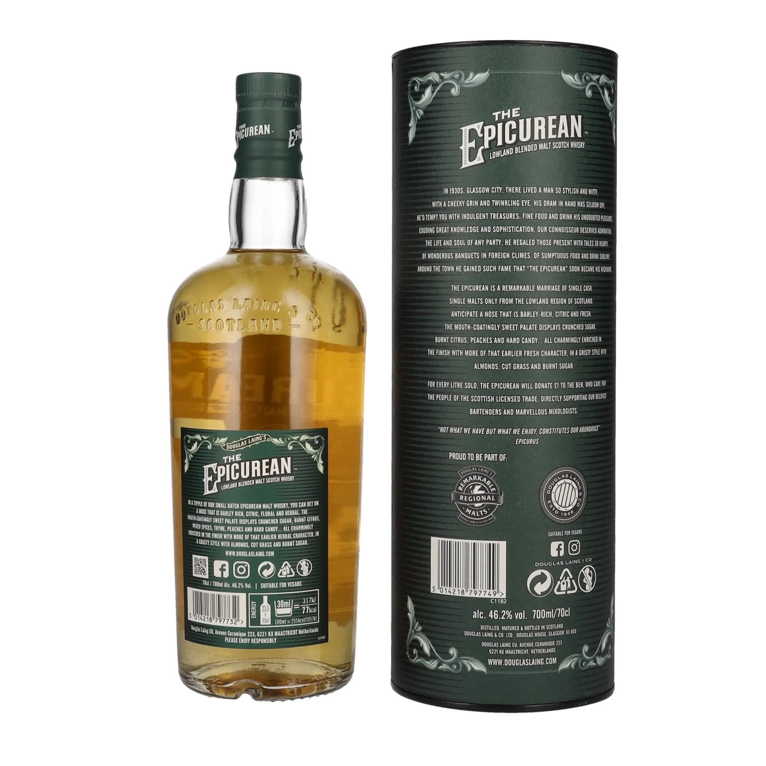Douglas Laing THE EPICUREAN Lowland Blended Malt 46,2% Vol. 0,7l in Geschenkbox