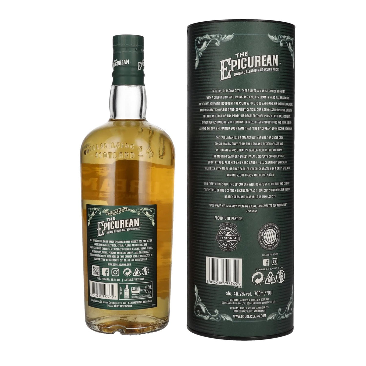 Douglas Laing THE EPICUREAN Lowland Blended Malt 46,2% Vol. 0,7l in gift box
