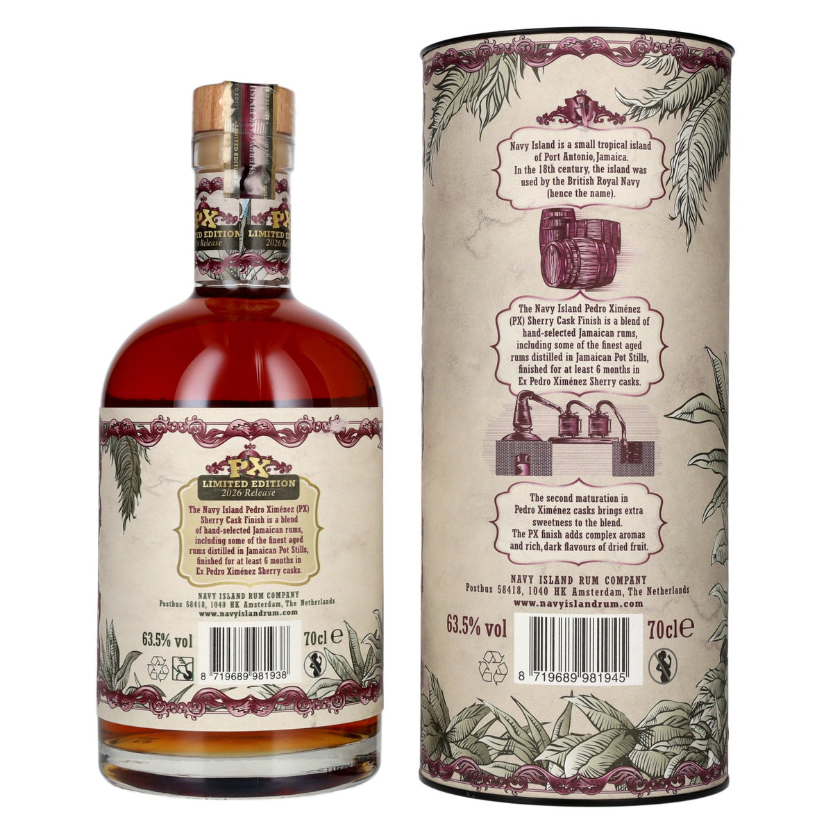 Navy Island Rum JAMAICA XO Reserve Rum Pedro Ximénez Sherry Cask Finish Strength 2026 63.5% vol. 0.7 l in a gift box
