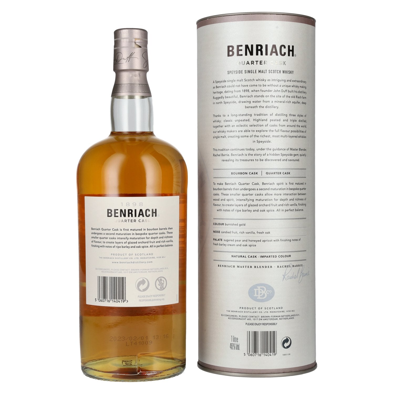 The BenRiach CLASSIC QUARTER CASKS Single Malt Scotch Whisky 46% Vol. 1l en coffret cadeau