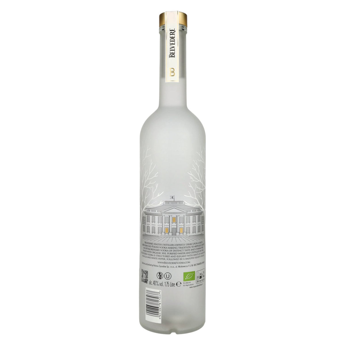 Belvedere Organic Vodka 40% ABV 1.75 litres + LED light sticker