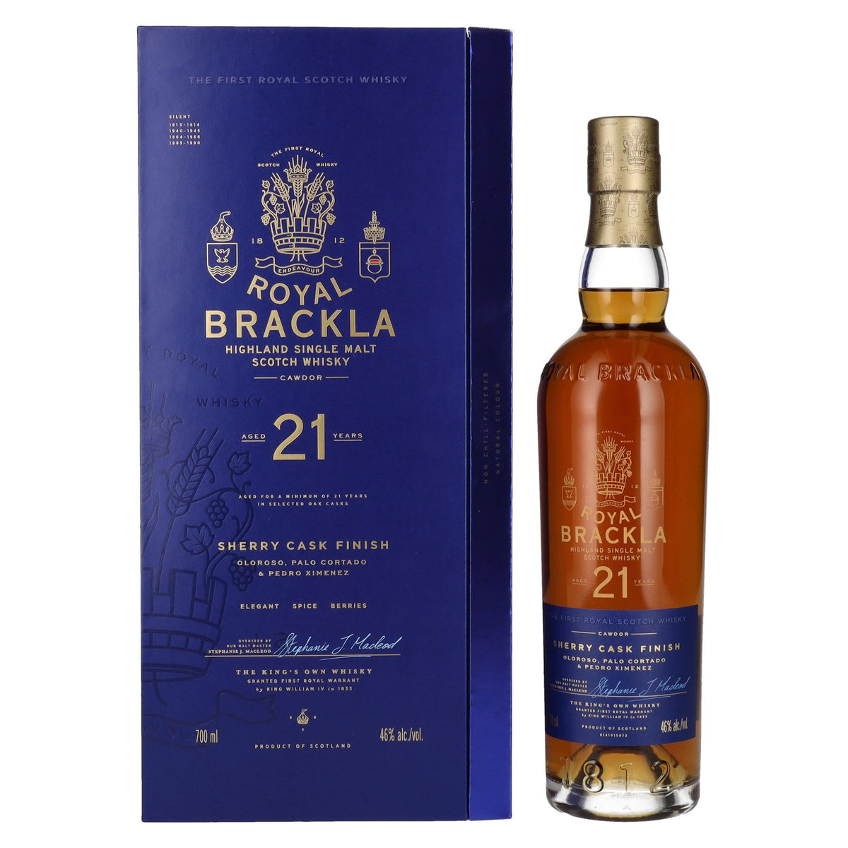 Royal Brackla 21 Years Old Sherry Cask Finish Highland Single Malt 46% Vol. 0,7l en boîte cadeau