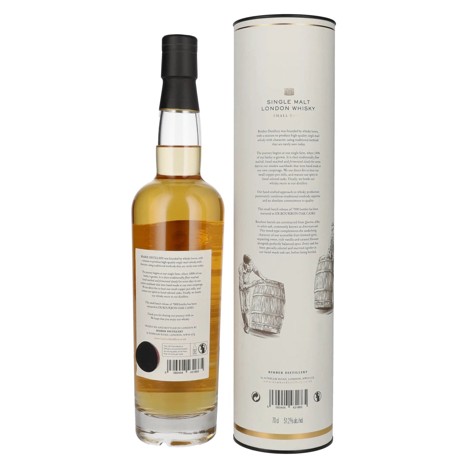 Bimber EX-BOURBON Oak Casks Single Malt London Whisky Batch No. 4 51,2% Vol. 0,7l in gift box