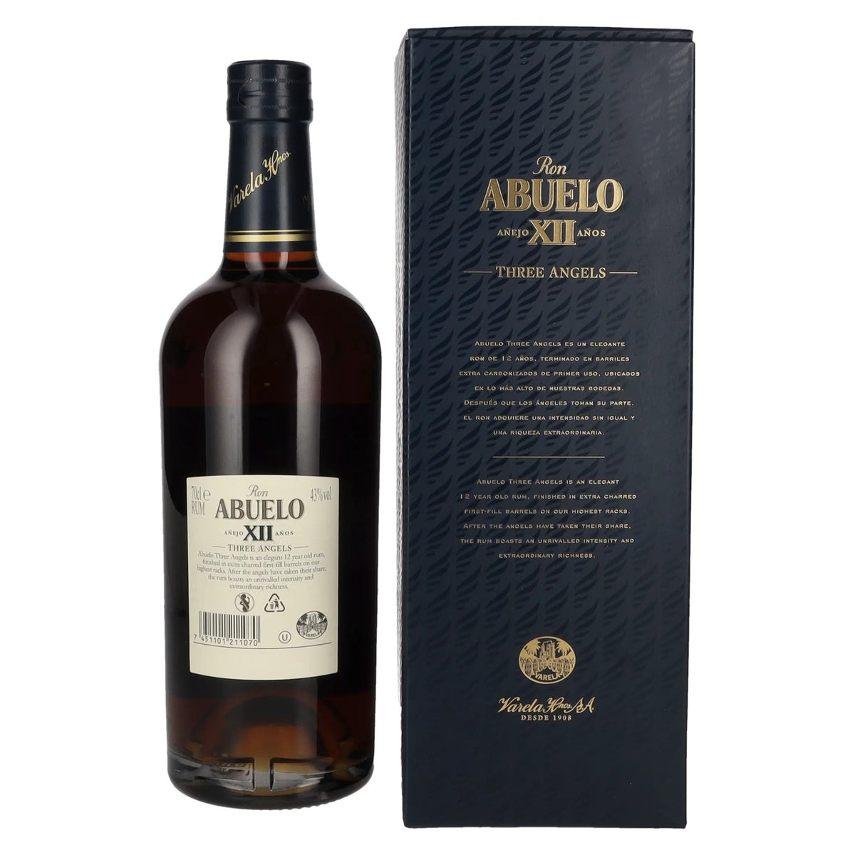 Ron Abuelo Añejo XII Años THREE ANGELS Double Matured 43% Vol. 0,7l in Geschenkbox