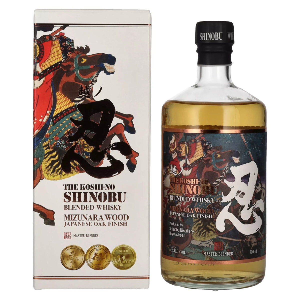 The Koshi-No Shinobu Blended Whisky Mizunara Oak Finish 43% Vol. 0,7l in gift box