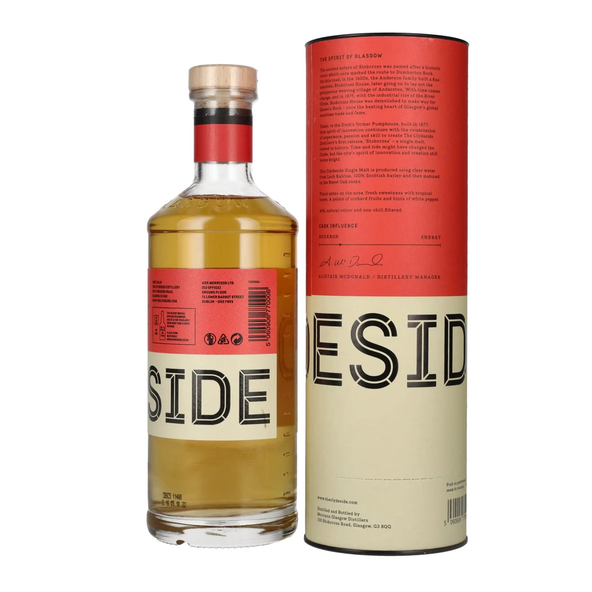 Clydeside STOBCROSS Lowland Single Malt 46% vol. 0,7l en boîte cadeau