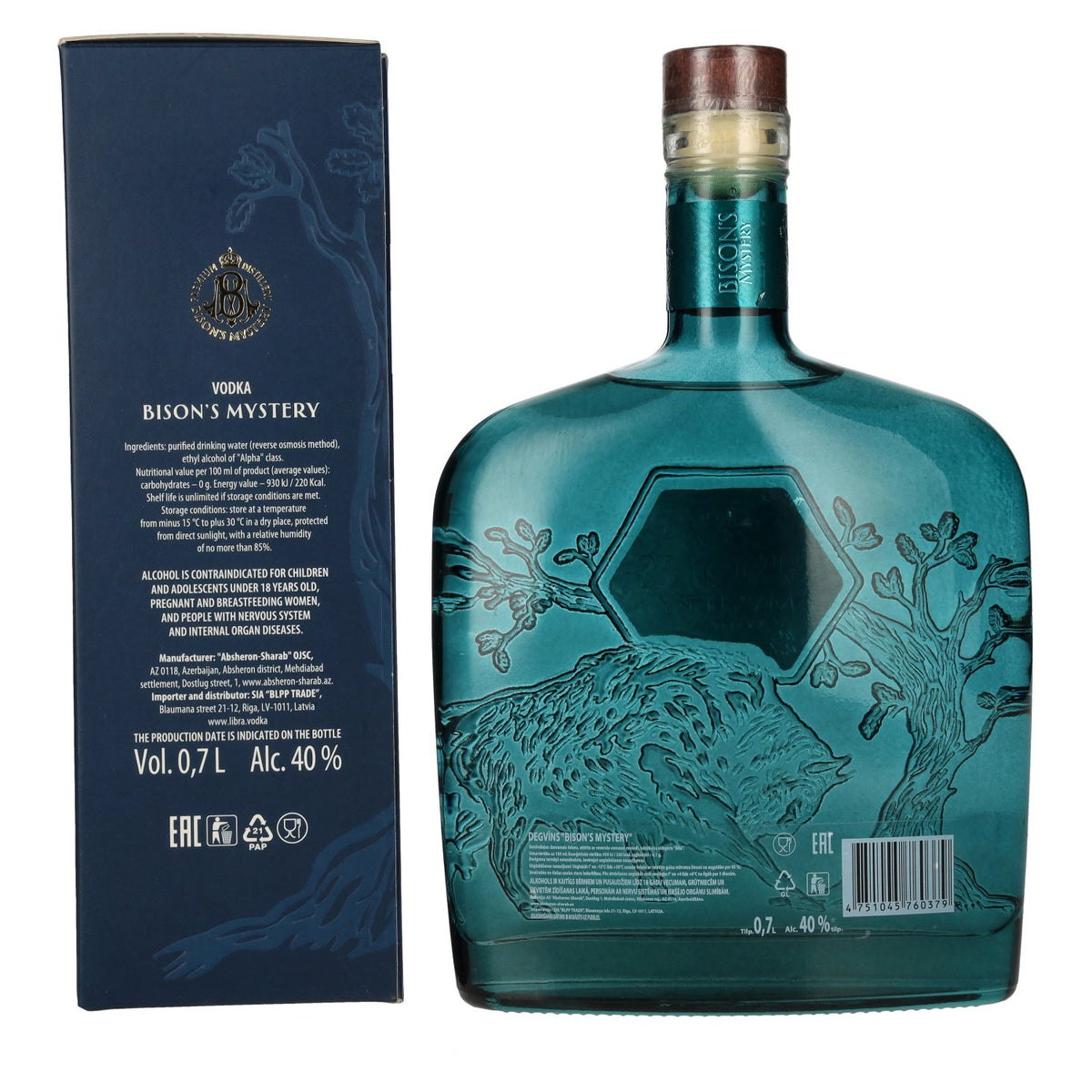 Bison's Mystery Vodka 40% Vol. 0,7l in gift box