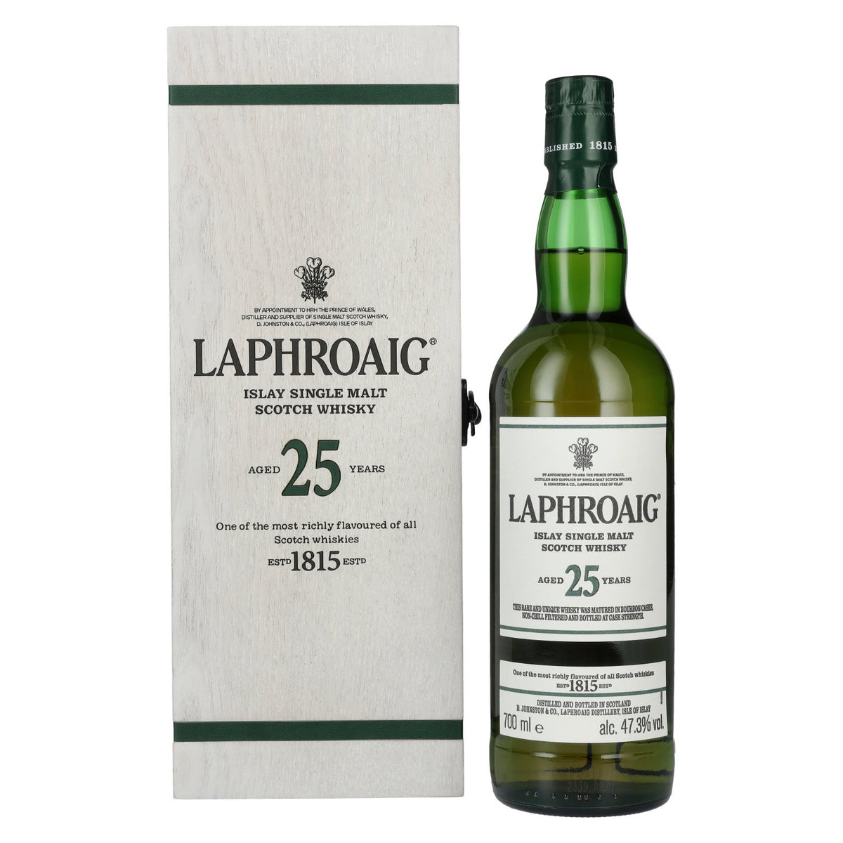 Laphroaig 25 Years Old Islay Single Malt Scotch Whisky 2023 47,3% Vol. 0,7l in wooden box