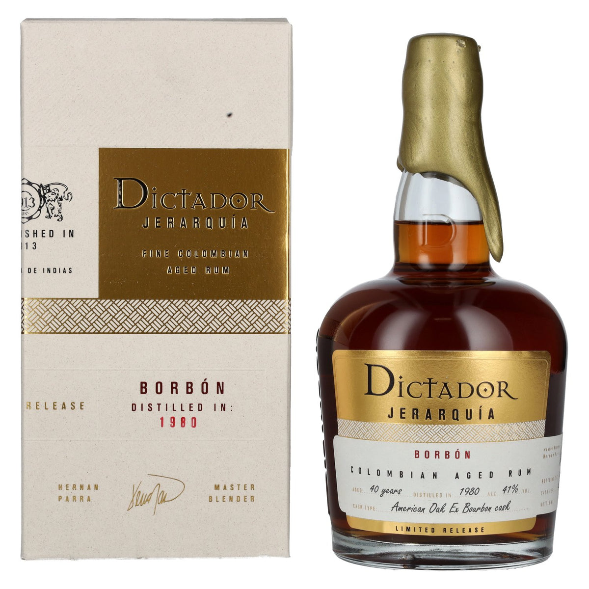 Dictador JERARQUÍA 40 Years Old BORBÓN Rum 1980 41% Vol. 0,7l in gift box