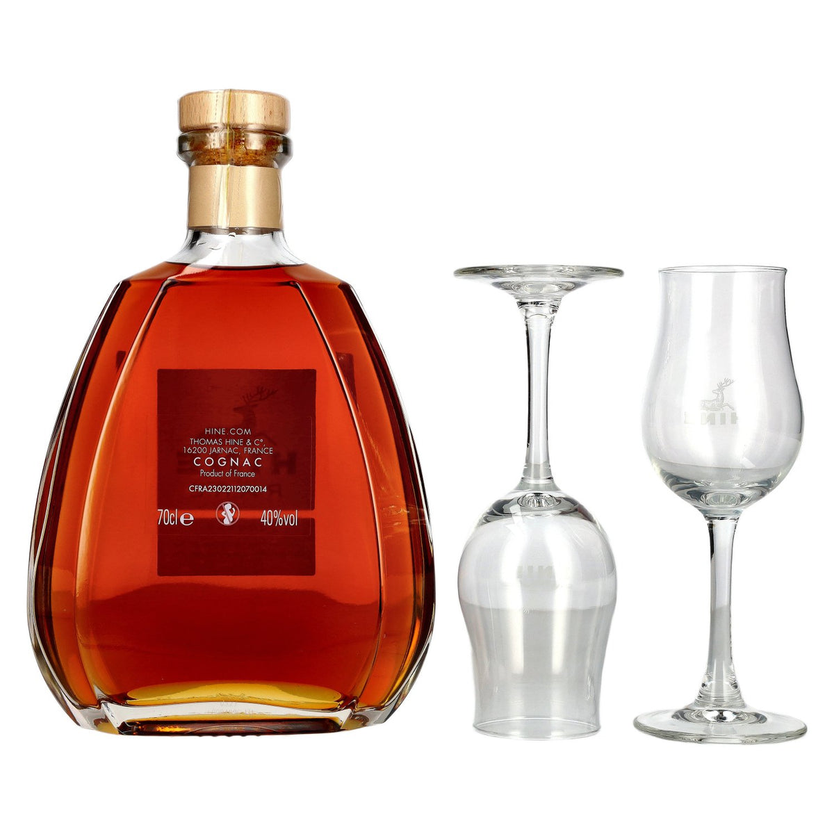 Hine RARE VSOP The Original Fine Champagne Cognac 40% Vol. 0,7l in Geschenkbox mit 2 Gläsern