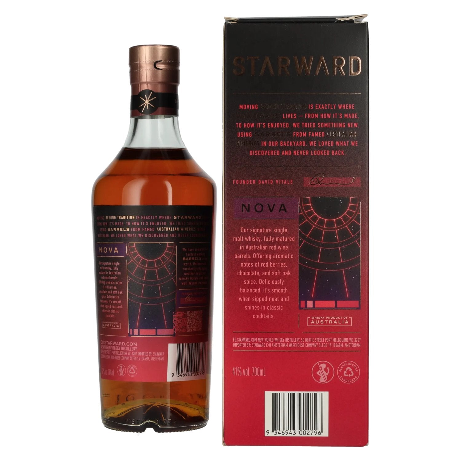 Starward NOVA Single Malt Australian Whisky 41% Vol. 0,7l en boîte cadeau