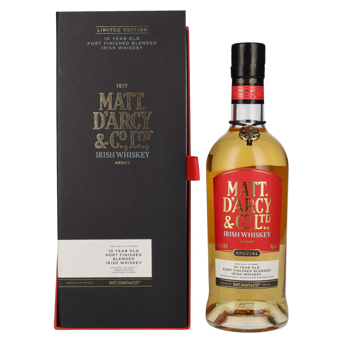 Matt. D'arcy 10 Years Old Blended Irish Whiskey Limited Edition 46% Vol. 0,7l in gift box