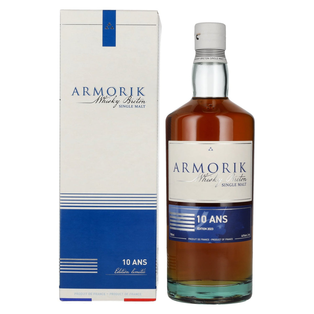 Armorik 10 Ans Whisky Breton Single Malt Edition Limitée 2023 46% Vol. 0,7l in gift box