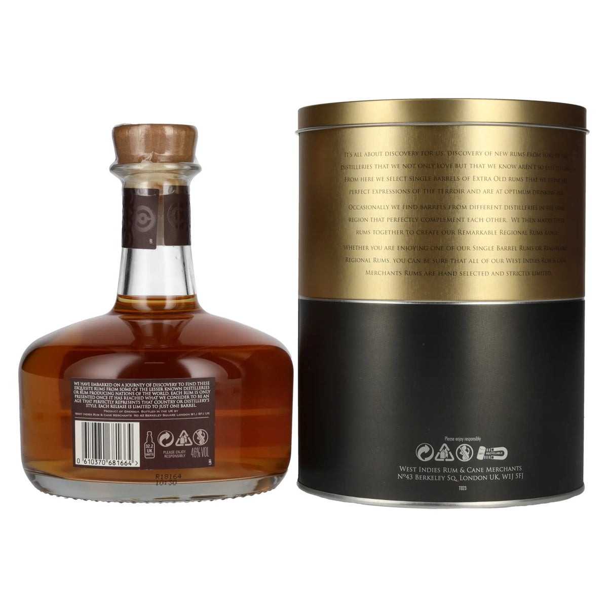 Rum &amp; Cane GRENADA XO Single Cask Rum 46% Vol. 0,7l in Tinbox