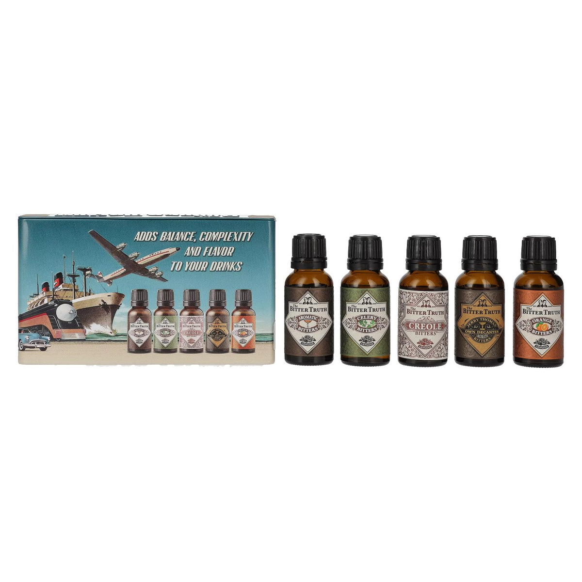 The Bitter Truth Cocktail Bitters Traveler's Set 38,2% vol. 5x0,02l en Tinbox