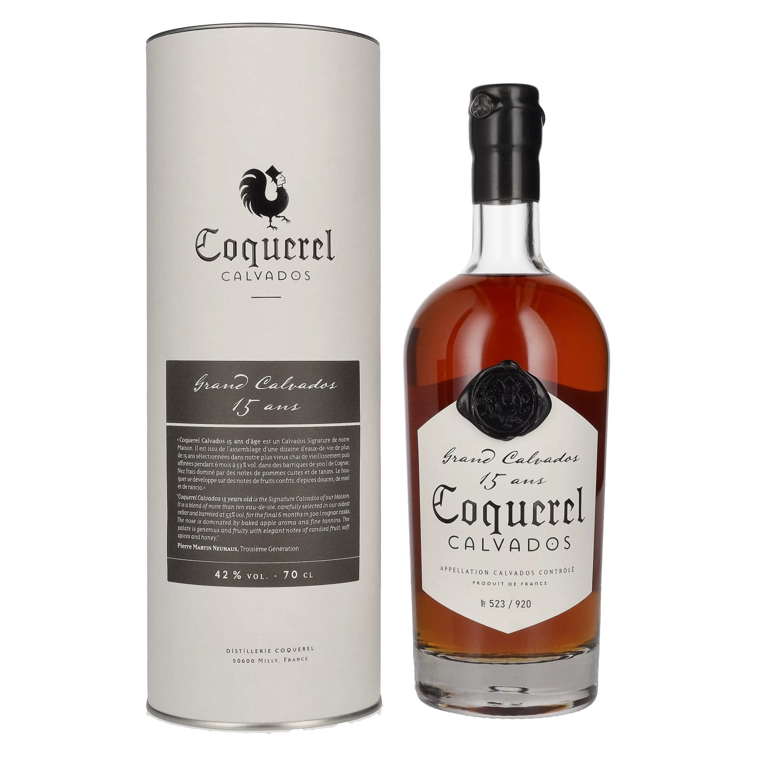 Coquerel Grand Calvados 15 Ans 42% Vol. 0,7l en coffret cadeau