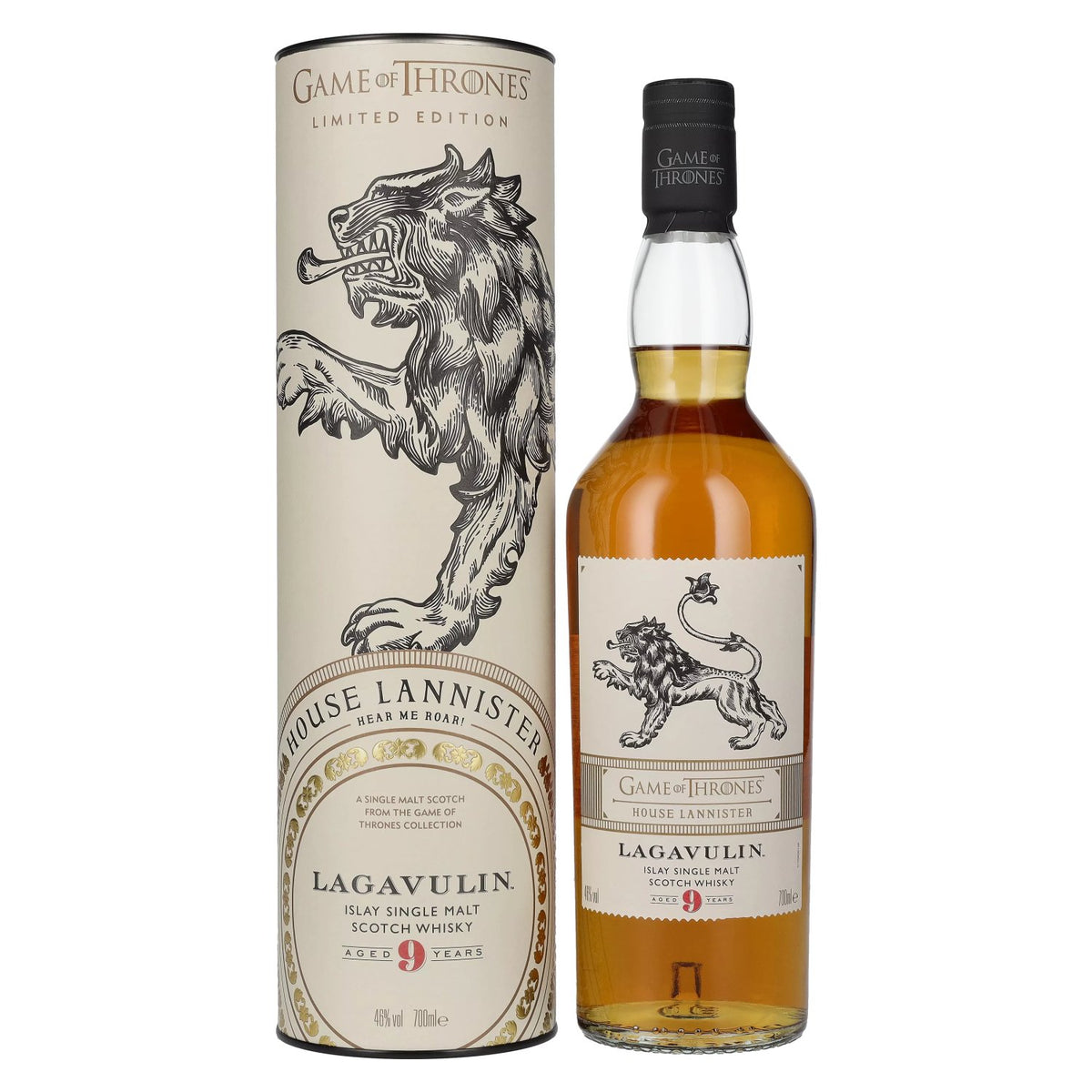 Lagavulin 9 Years Old GAME OF THRONES House Lannister Single Malt Collection 46% Vol. 0,7l en coffret cadeau