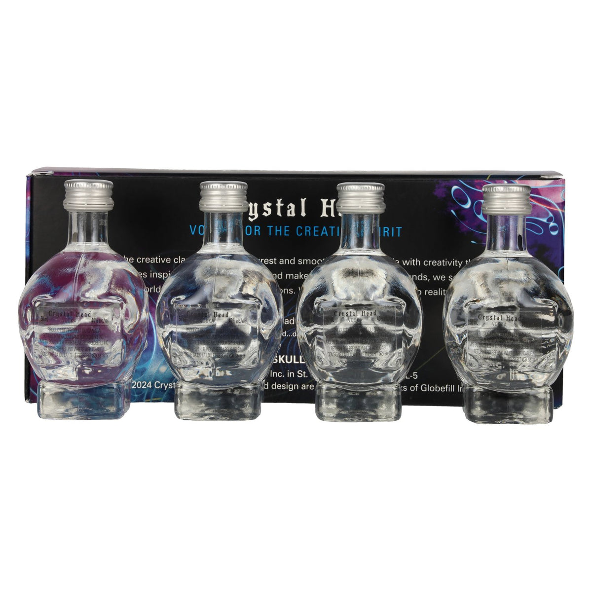 Crystal Head Vodka 40% vol. 4x0,05l en boîte cadeau