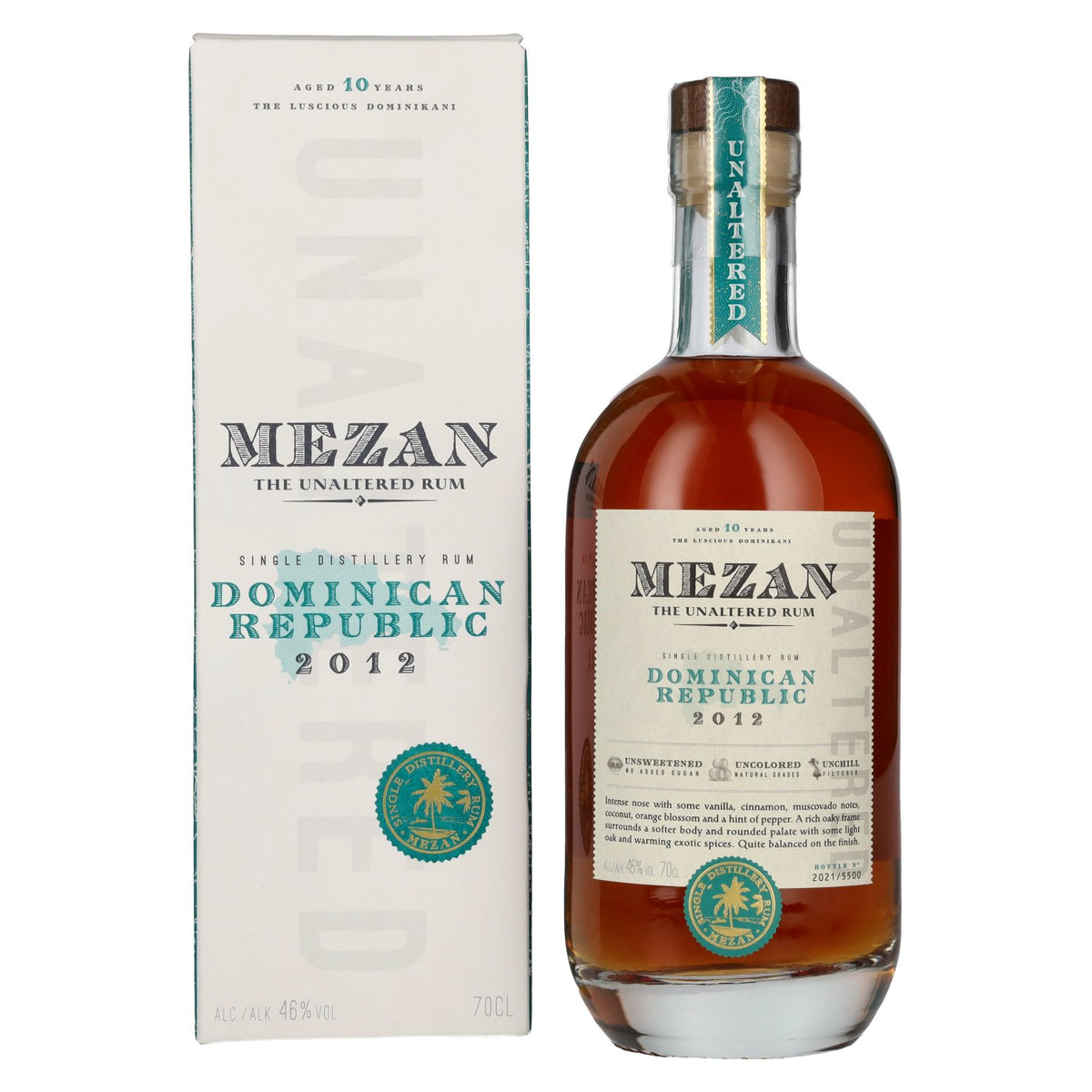 Mezan The Unaltered Rum Dominican Republic 2012 46% Vol. 0,7l in Geschenkbox