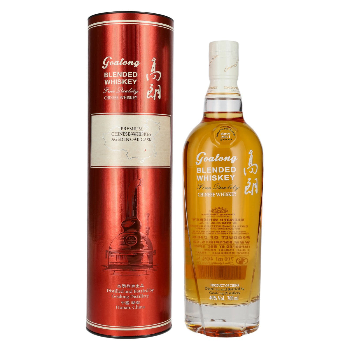 Goalong Premium Blended OAK CASK Chinese Whiskey 40 % vol., 0,7 l, dans un coffret cadeau
