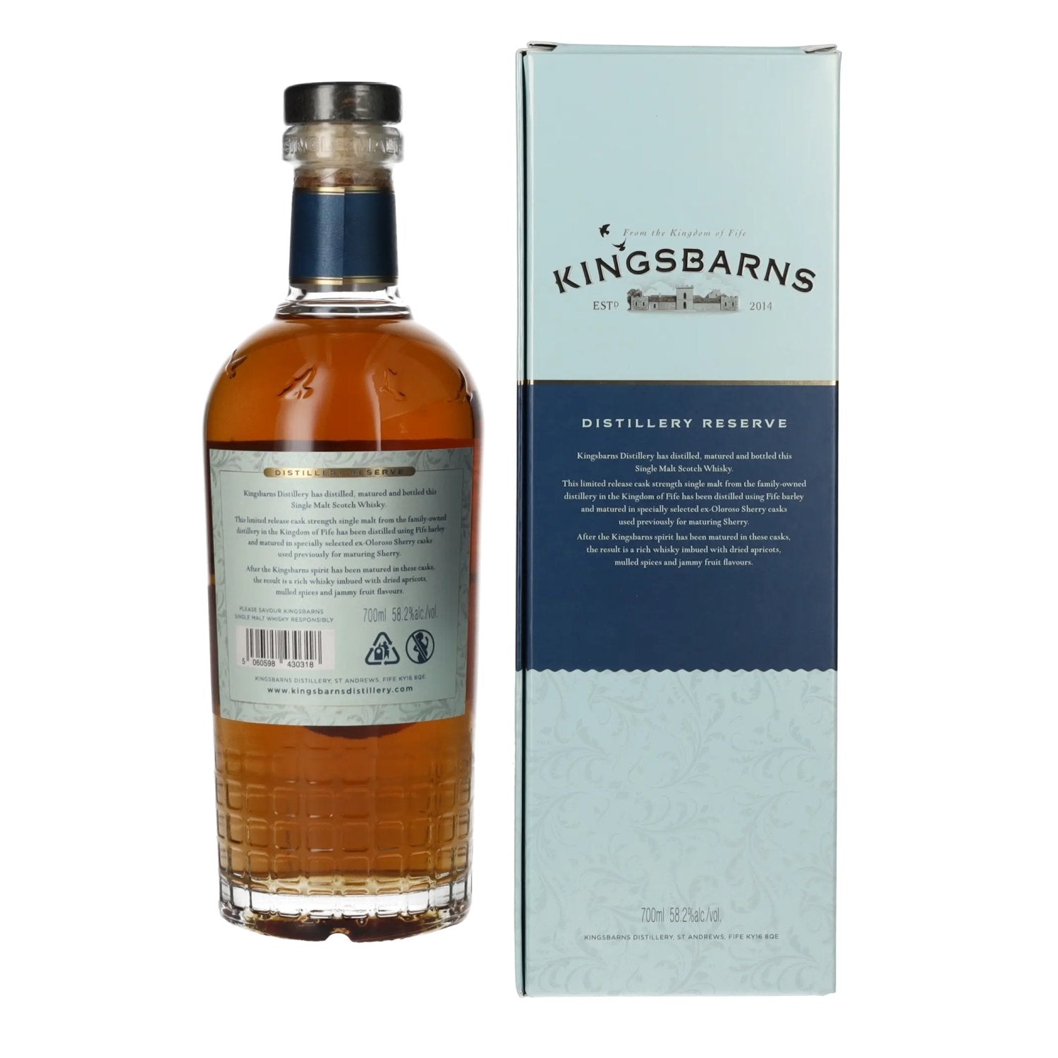 Kingsbarns DISTILLERY RESERVE Ex Oloroso Sherry Cask Scotch Whisky 2024 58,2% Vol. 0,7l in Geschenkbox