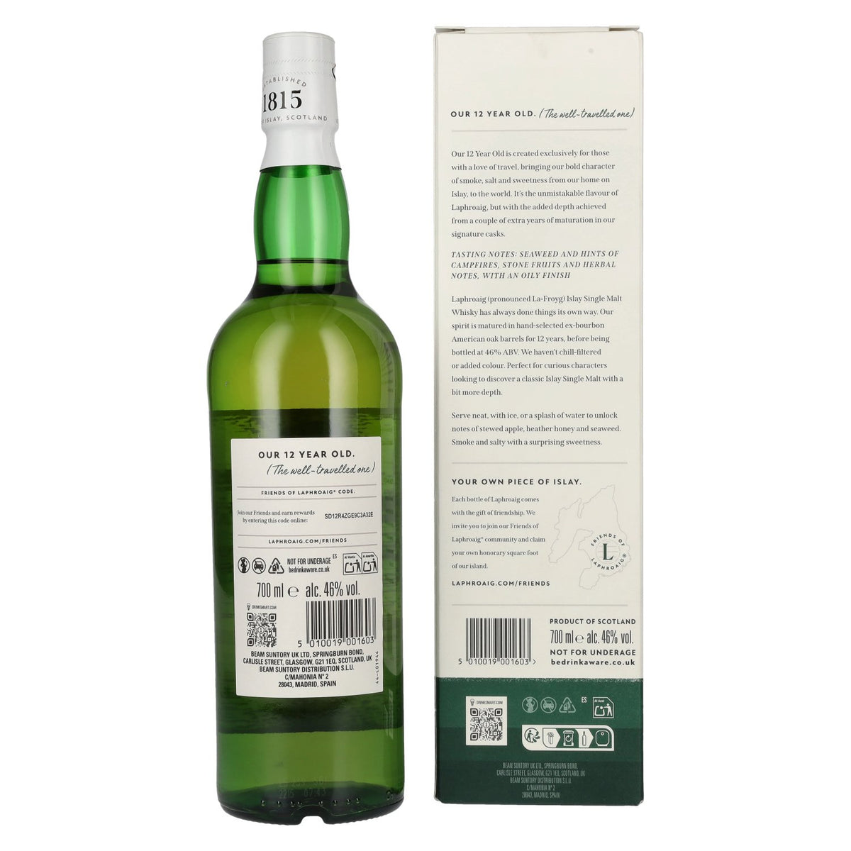 Laphroaig 12 Years Old Travel Exclusive Islay Single Malt Scotch Whisky 46% Vol. 0,7l in gift box