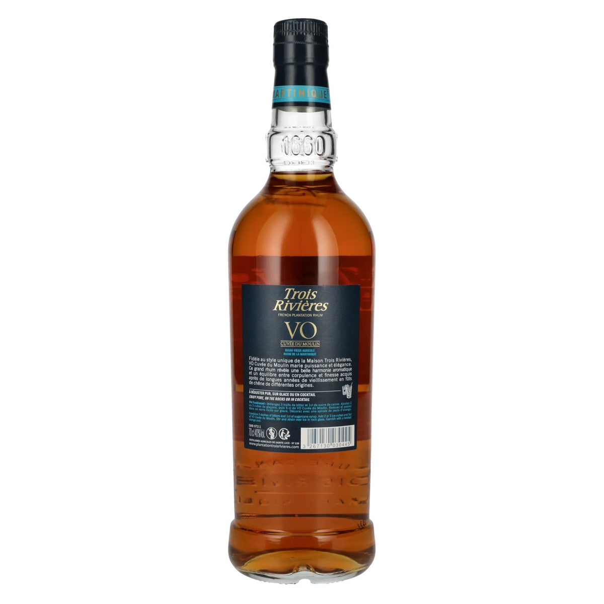 Trois Rivières VO CUVÉE DU MOULIN Rhum 40 % vol. 0,7 l