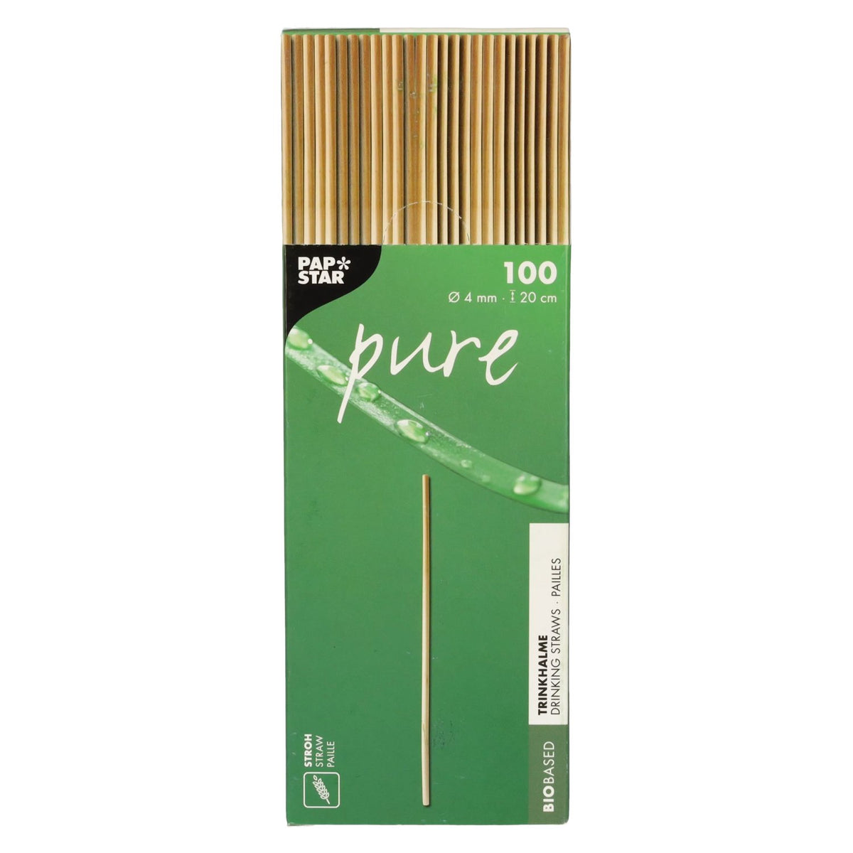 Pailles bio en paille 20 cm 100 pièces