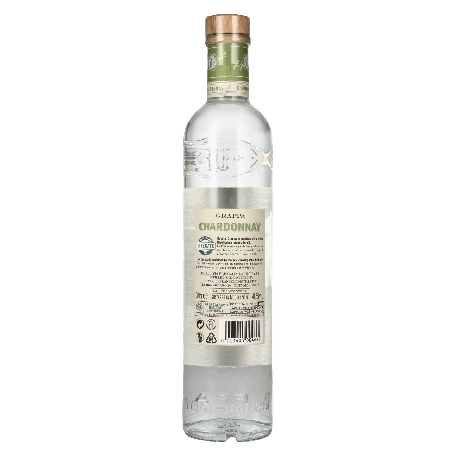 Luigi Francoli Grappa Chardonnay 41,5% Vol. 0,7l