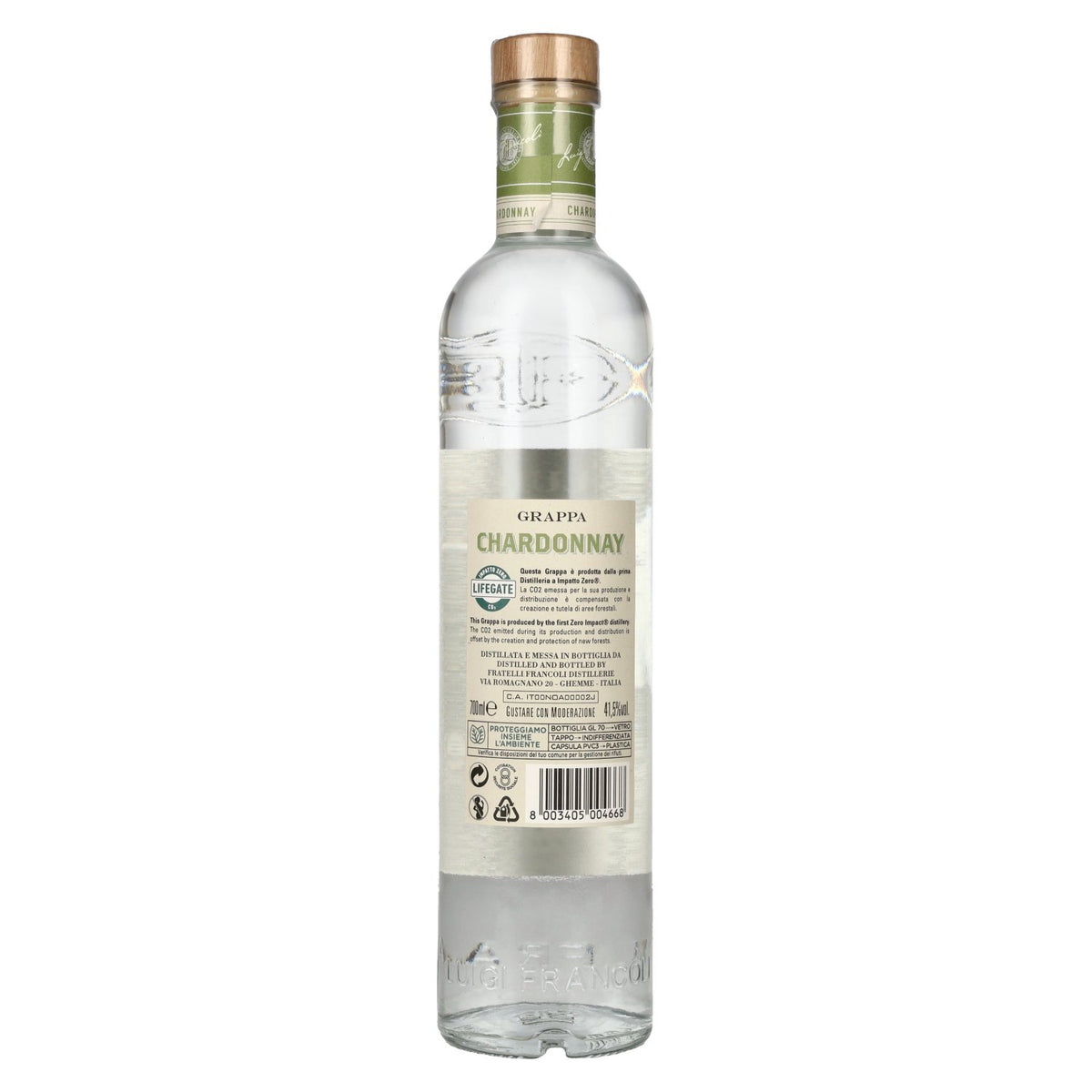 Luigi Francoli Grappa Chardonnay 41,5% Vol. 0,7l