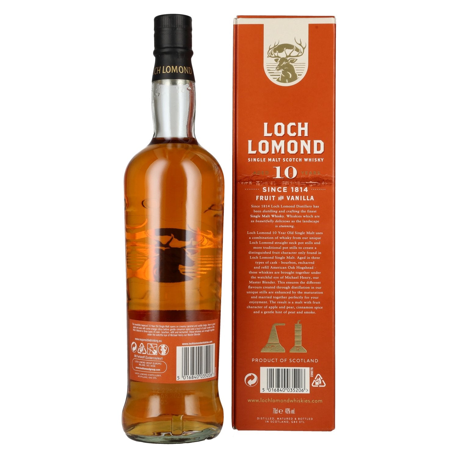 Loch Lomond 10 Years Old Single Malt Fruit and Vanilla Whisky 40% Vol. 0,7l in Geschenkbox