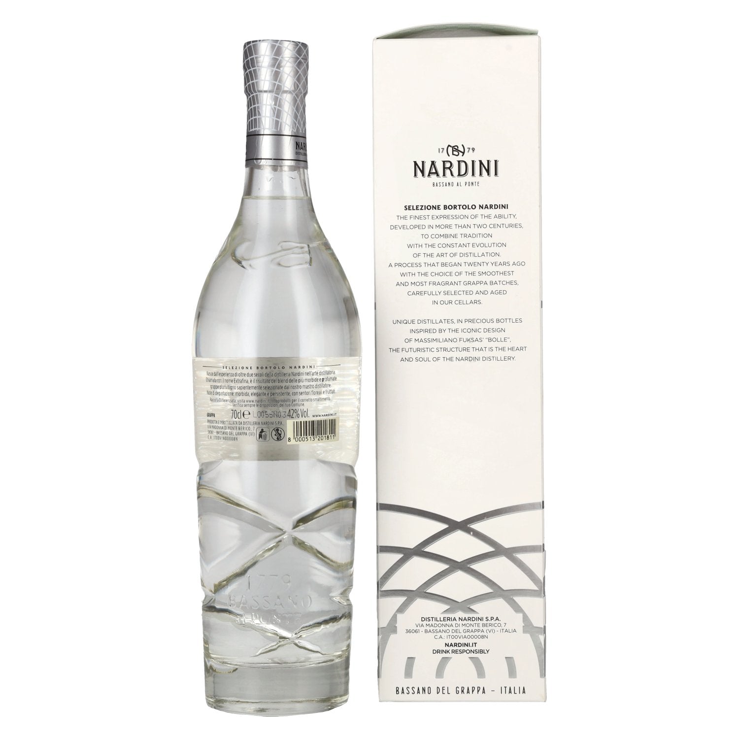 Grappa Nardini EXTRAFINA 42 % vol., 0,7 l, dans un coffret cadeau