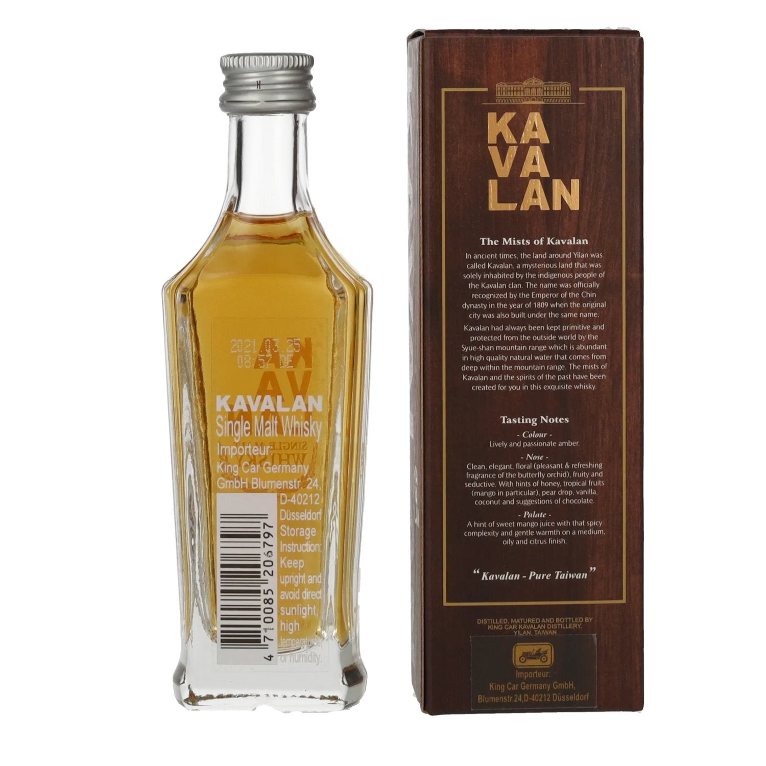 Kavalan Classic Single Malt Whisky 40% Vol. 0,05l in Geschenkbox