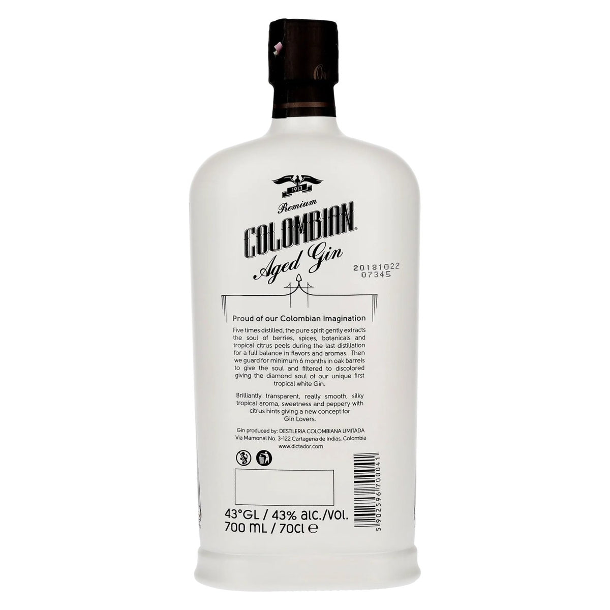Dictador Ortodoxy Colombian Aged White Gin 43% vol. 0,7l