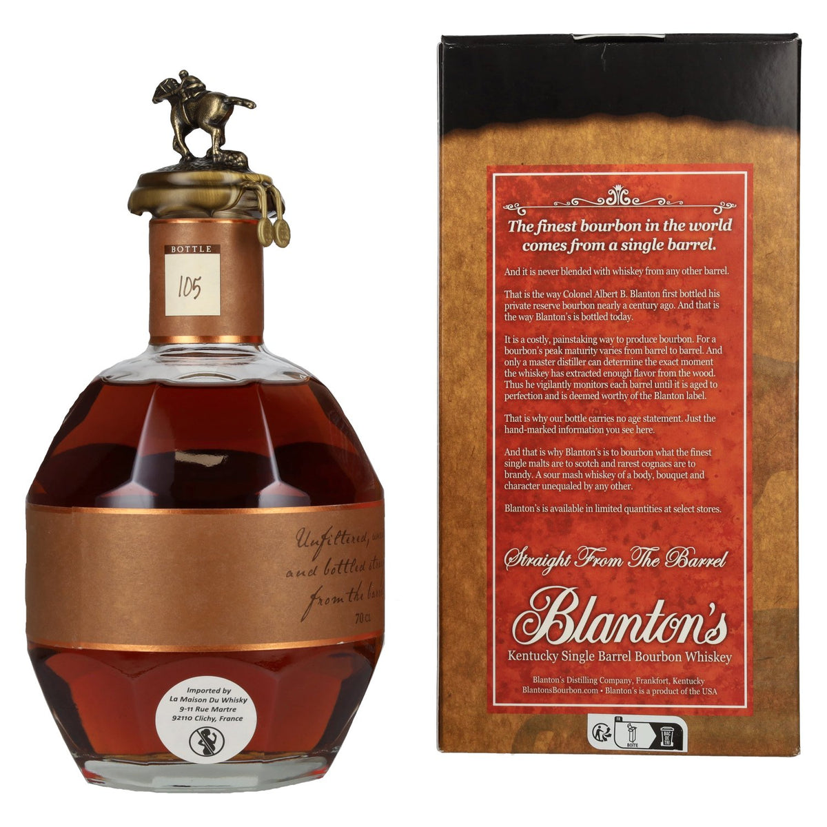 Blanton's STRAIGHT FROM THE BARREL BOURBON 64,8% Vol. 0,7l in Geschenkbox