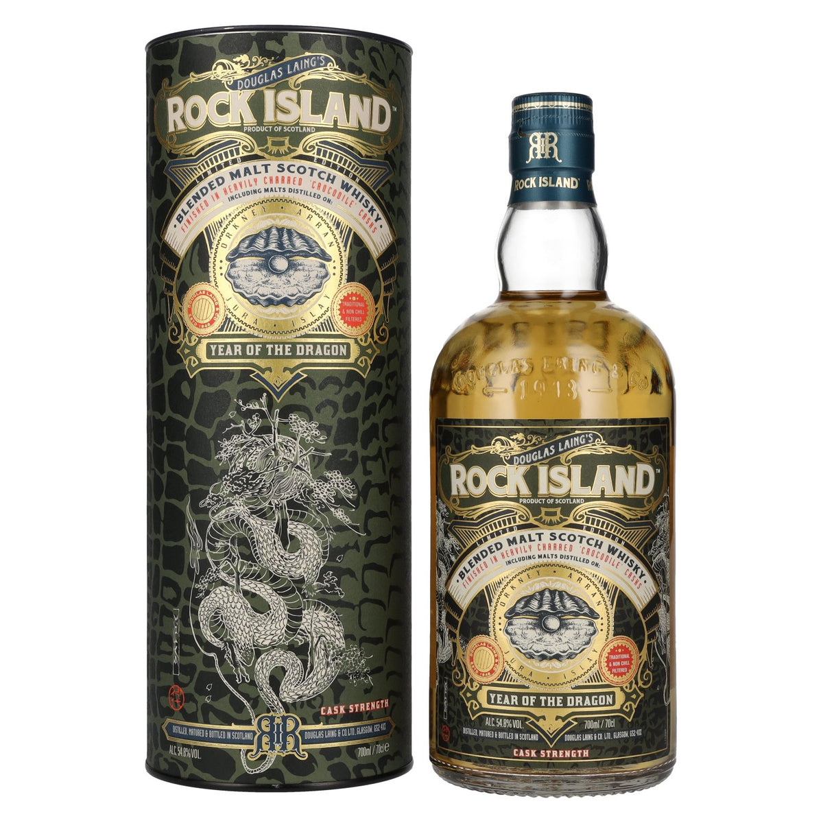 Douglas Laing ROCK ISLAND Year of the Dragon Blended Malt 54,8% Vol. 0,7l in gift box