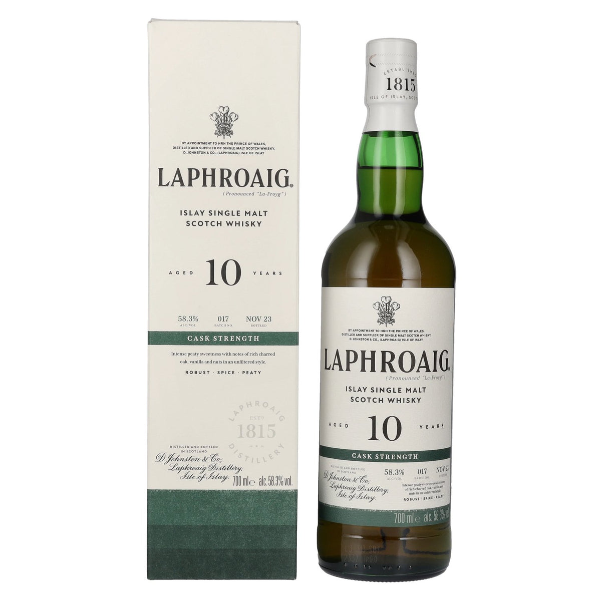 Laphroaig 10 Years Old Cask Strength Batch 17 58,3% Vol. 0,7l in gift box