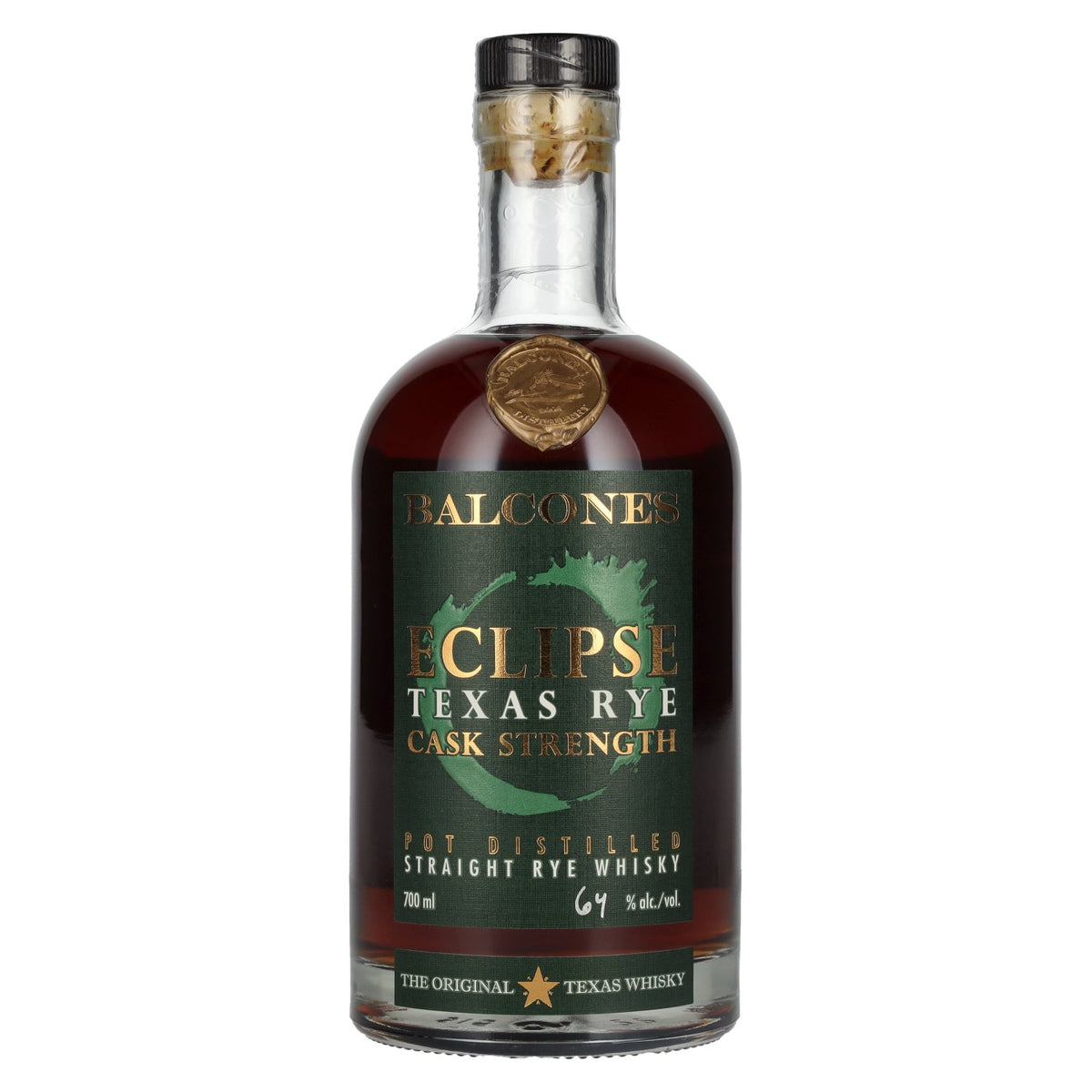 Balcones ECLIPSE TEXAS RYE, whisky de seigle brut de fût, 64 % vol., 0,7 l