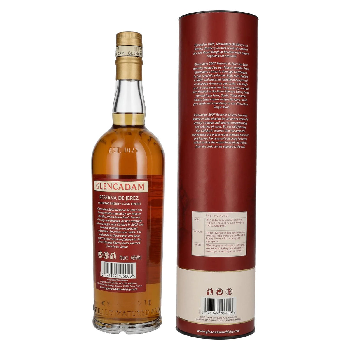 Glencadam RESERVA DE JEREZ 15 Years Old Single Malt OLOROSO SHERRY CASK FINISH 46% Vol. 0,7l en boîte cadeau