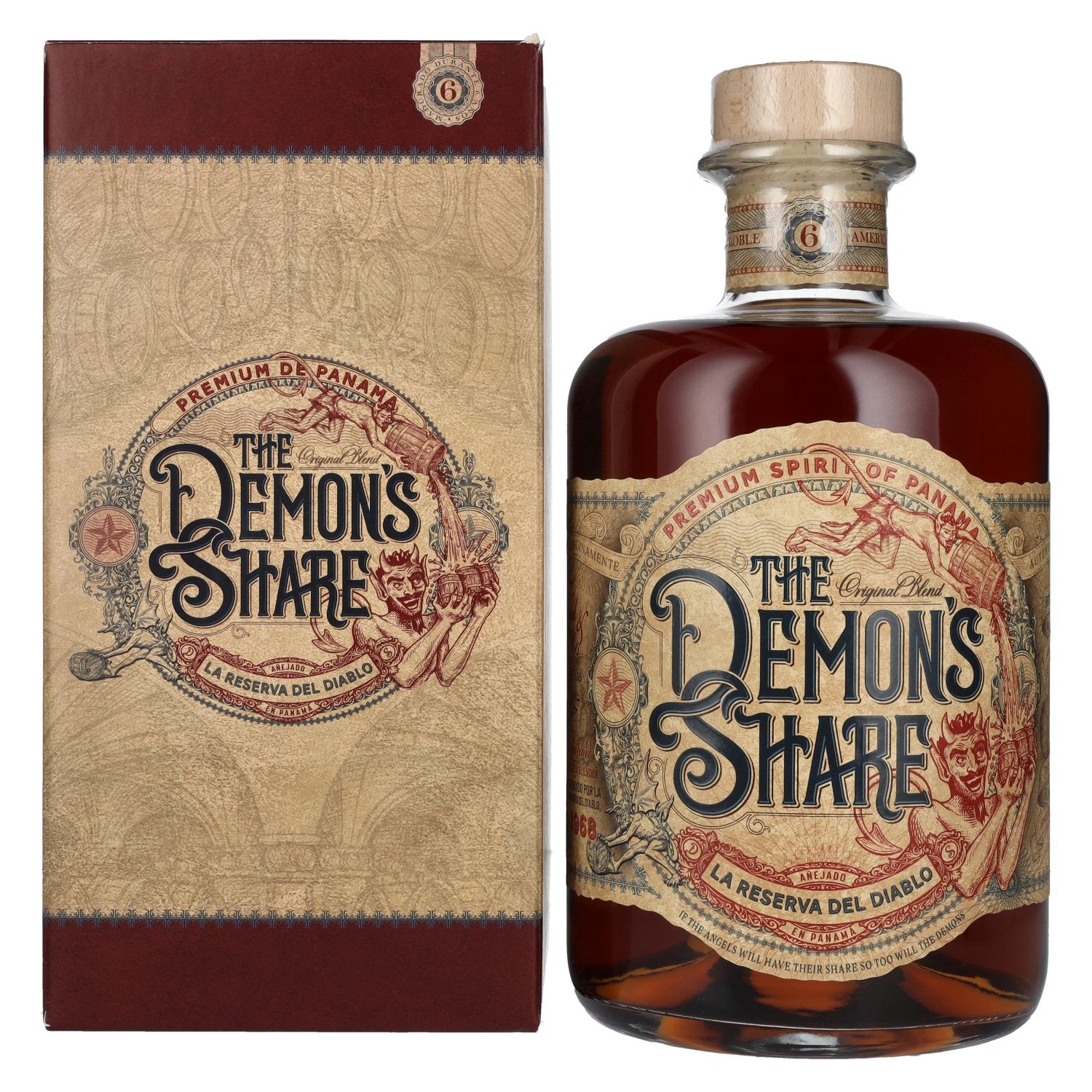 The Demon's Share 6 Years Old Spirit Drink 40% Vol. 3l en coffret cadeau