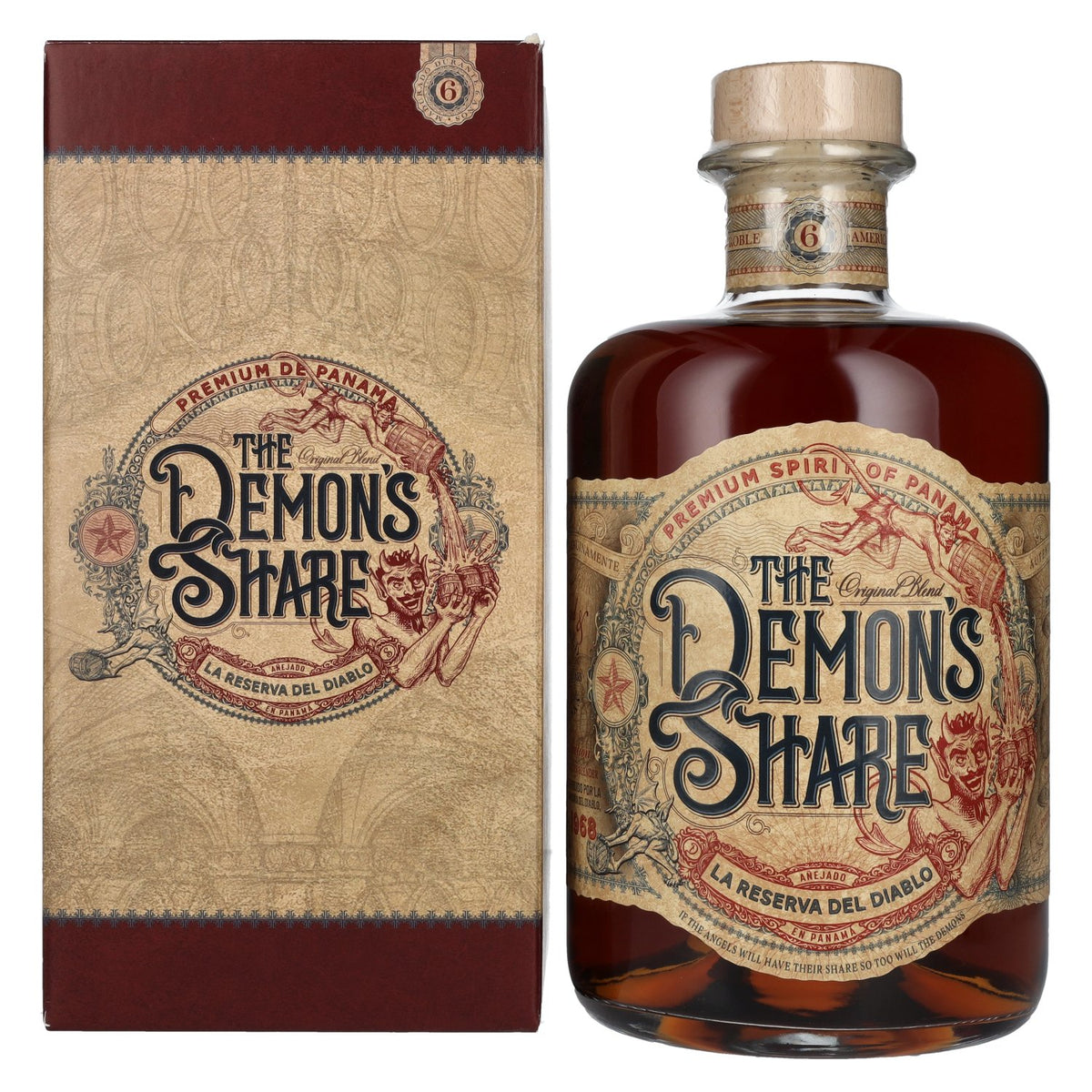 The Demon's Share 6 Years Old Spirit Drink 40% Vol. 3l en coffret cadeau