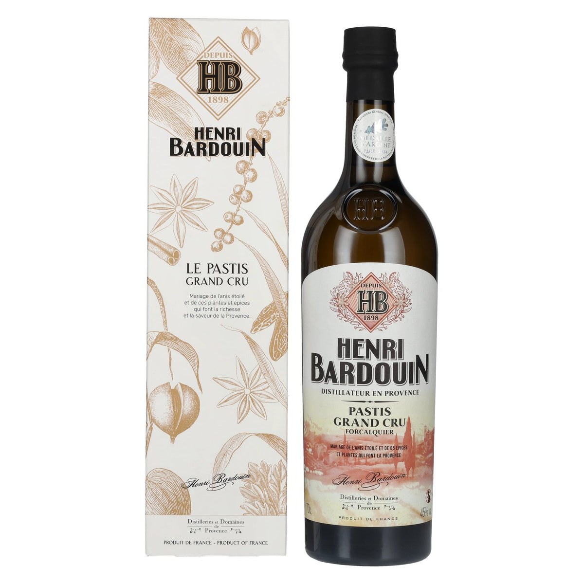 Henri Bardouin Le Pastis Grand Cru 45% Vol. 0,7l in Geschenkbox
